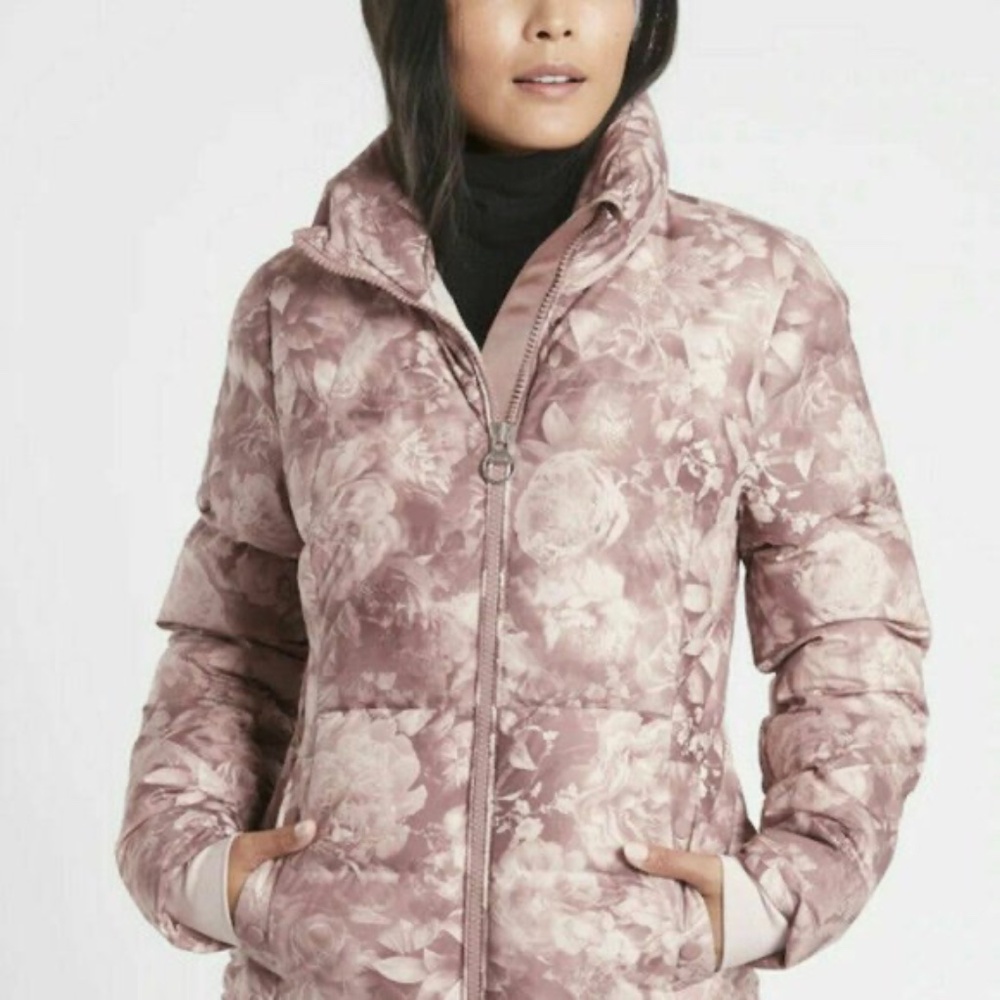 Athleta Downtown Dusty Rose Down Jacket Size Small